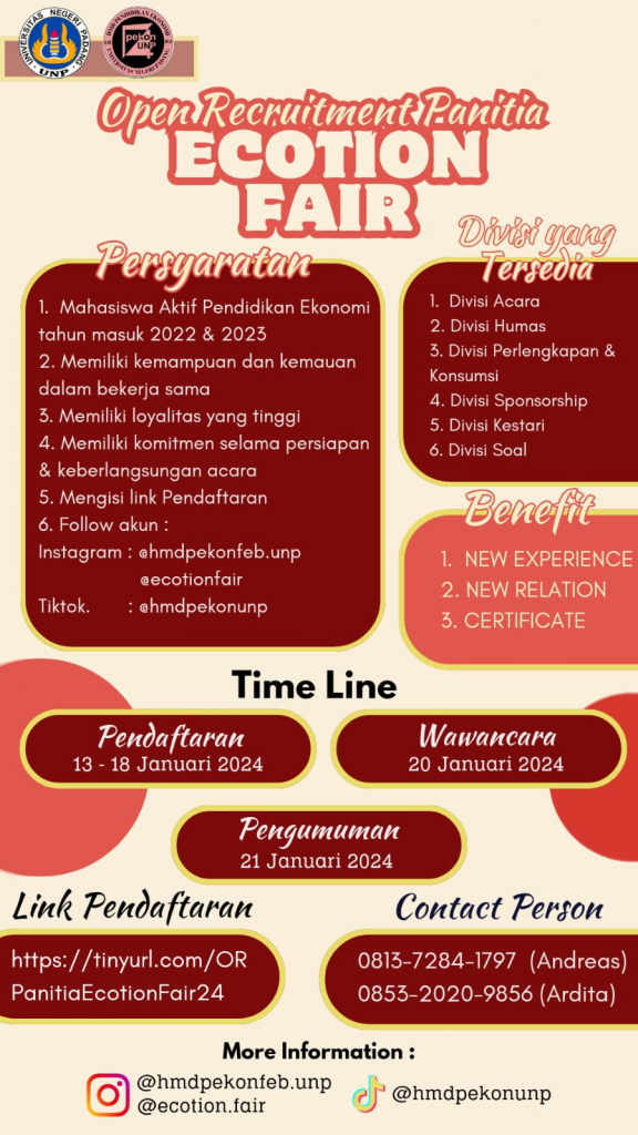 HMD PEDIDIKAN EKONOMI OPEN RECRUITMENT PANITIA ECOTION FAIR 2024